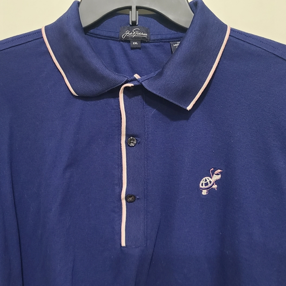 Jack Nicklaus XXL Shirt Golf Casual Apparel Polo Gear Blue Pink Turtle